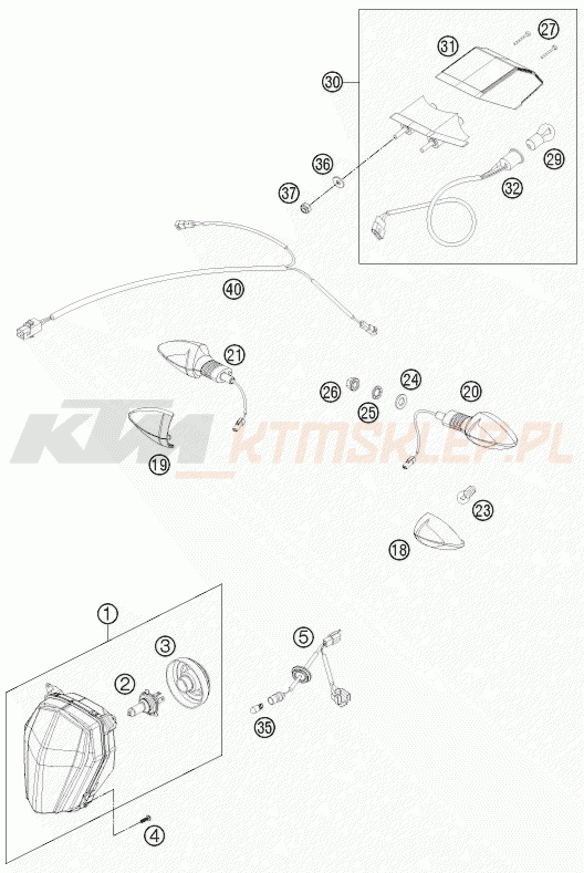 Schemat "oświetlenie" do KTM 690 ENDURO R