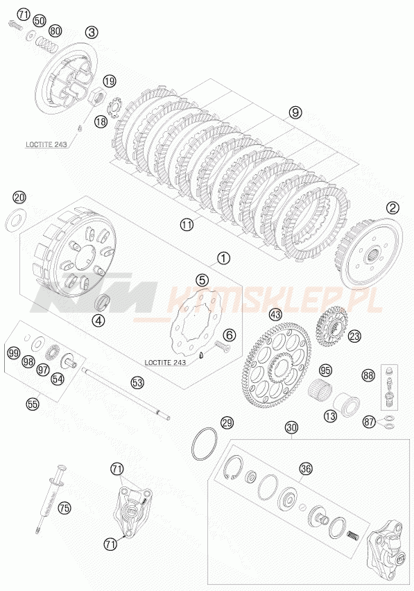 Schemat "sprzęgło" do KTM 450 SXS-F