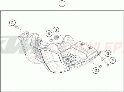 Schemat "osłona silnika" do KTM 350 XC-F FACTORY EDITION