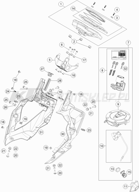 Schemat "system zabezpieczający" do KTM 1290 Super Duke GT