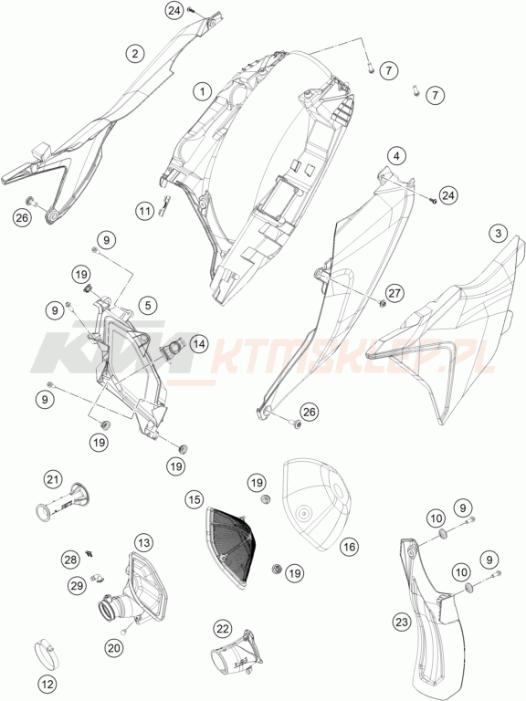 Schemat "filtr powietrza" do KTM 500 EXC-F CHAMPIONS EDITION