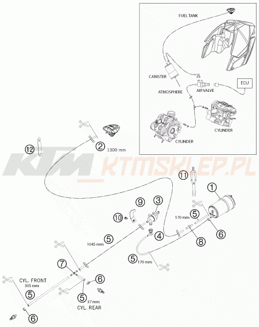 Schemat "EVAPORATIVE CANISTER" do KTM 990 SUPERMOTO R