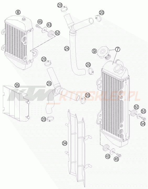 Schemat "układ chłodzenia" do KTM 85 SX 17/14