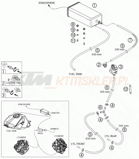 Schemat "EVAPORATIVE CANISTER" do KTM 1190 RC 8