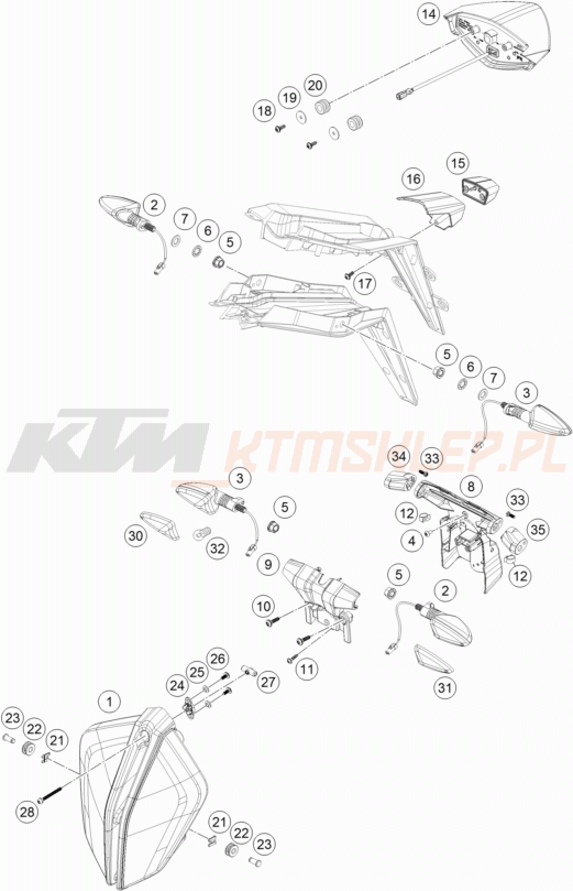 Schemat "oświetlenie" do KTM 1290 Super Duke R