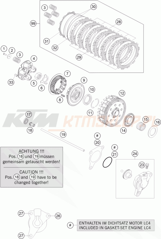 Schemat "sprzęgło" do KTM 690 SMC