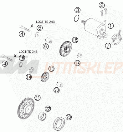 Schemat "rozrusznik" do KTM 530 EXC-R SIX-DAYS