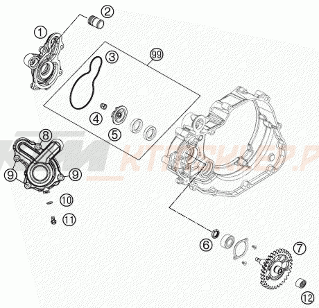 Schemat "pompa wody" do KTM 505 SX ATV