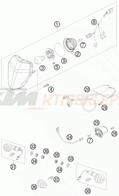 Schemat "oświetlenie SYSTEM" do KTM 200 EXC