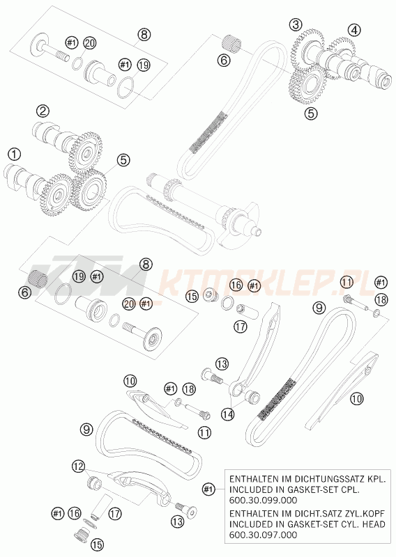 Schemat "układ rozrządu" do KTM 990 ADVENTURE R