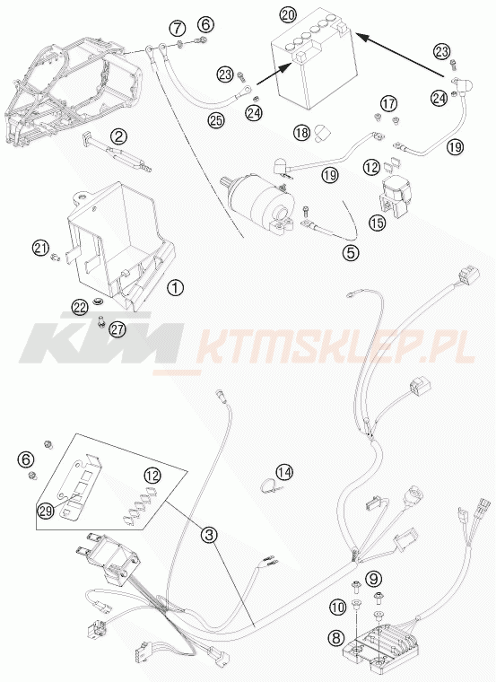 Schemat "wiązka elektryczna" do KTM 505 SX ATV