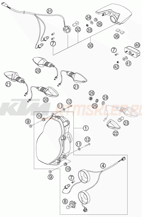 Schemat "oświetlenie" do KTM 990 ADVENTURE ABS