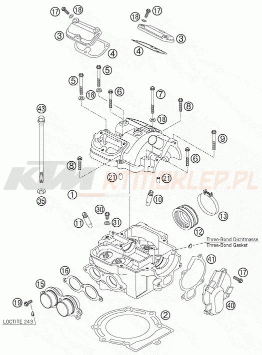 Schemat "głowica" do KTM 525 EXC