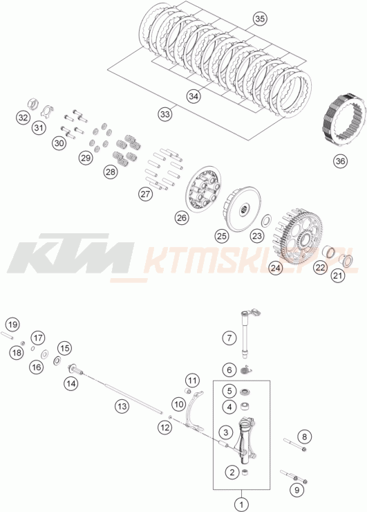 Schemat "sprzęgło" do KTM RC 250 R