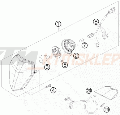 Schemat "oświetlenie" do KTM 250 XCF-W CHAMPION EDIT.