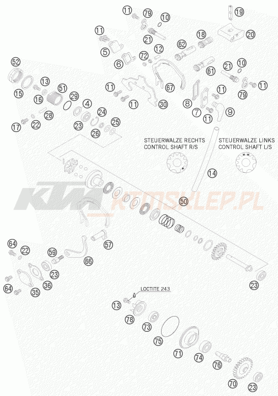 Schemat "zawór wydechowy" do KTM 200 EXC