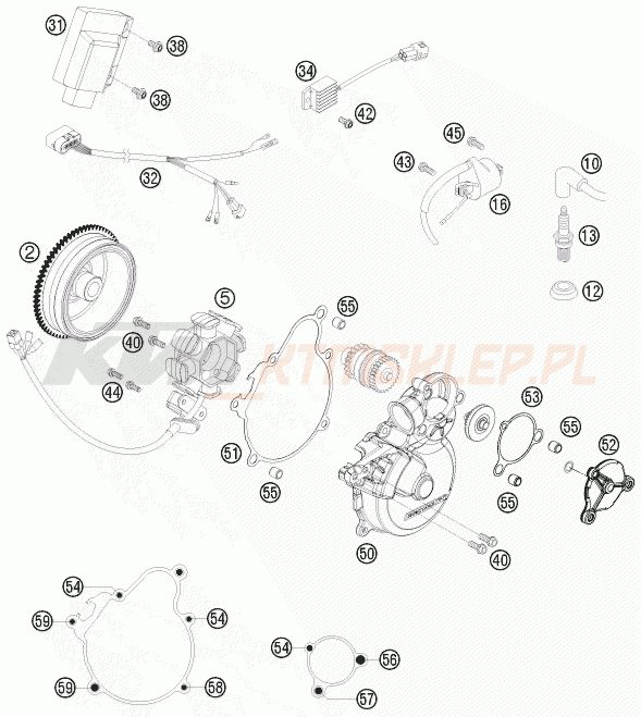 Schemat "układ zapłonowy" do KTM 250 XC-W