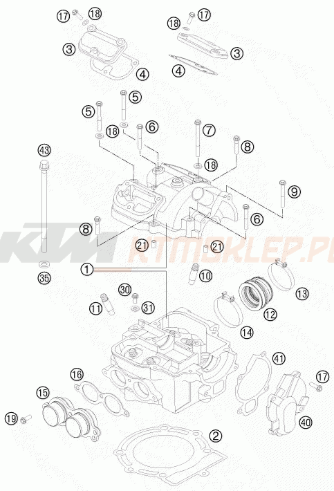 Schemat "głowica" do KTM 525 XC ATV