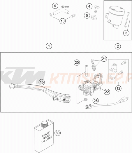 Schemat "pompa hamulca przedniego CYLINDER" do KTM 1190 RC8 R