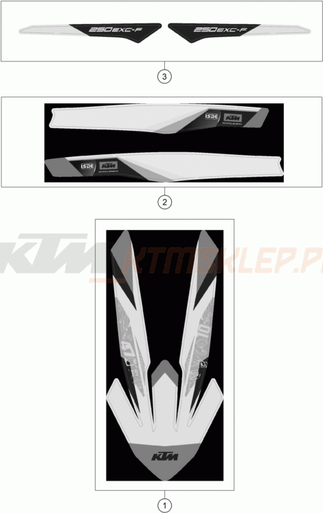 Schemat "naklejki" do KTM 250 EXC-F SIX DAYS