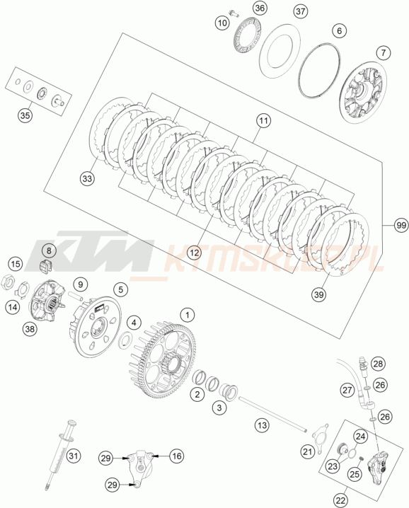 Schemat "sprzęgło" do KTM 450 EXC-F