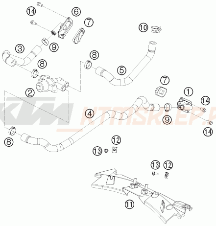 Schemat "wtórny układ powietrza SAS" do KTM 1190 RC8