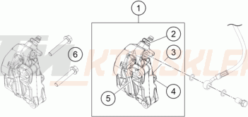 Schemat "zacisk hamulcowy + tarcza przód" do KTM 250 ADVENTURE - LS