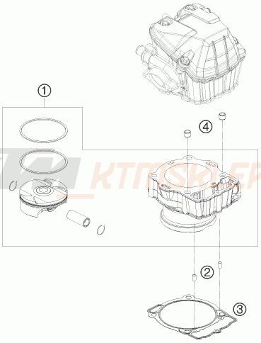 Schemat "cylinder" do KTM 450 SX-F