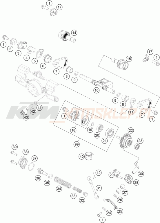 Schemat "zawór wydechowy" do KTM 85 SX 17/14