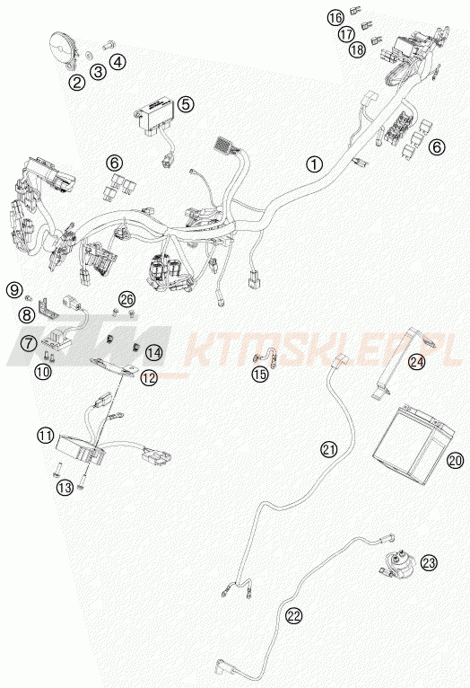 Schemat "wiązka elektryczna" do KTM 125 DUKE