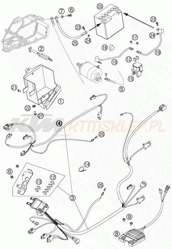 Schemat "wiązka elektryczna" do KTM 505 SX ATV