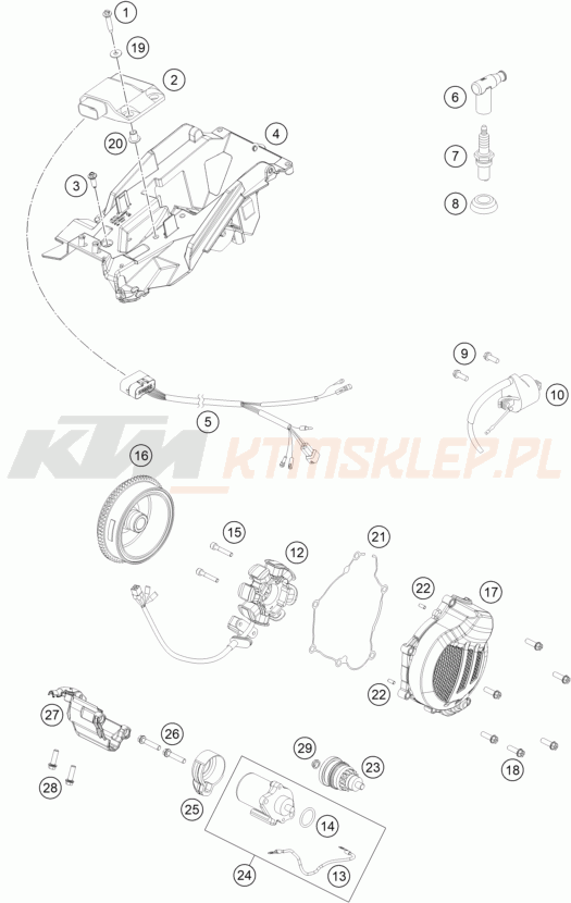 Schemat "układ zapłonowy" do KTM 150 XC-W