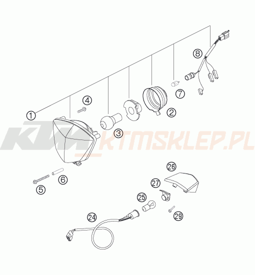 Schemat "oświetlenie" do KTM 250 XCF-W