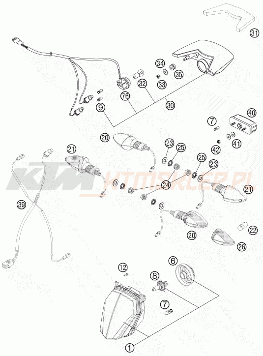 Schemat "oświetlenie" do KTM 990 SUPERMOTO T ABS