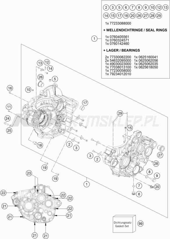 Schemat "kartery" do KTM Freeride 250 F