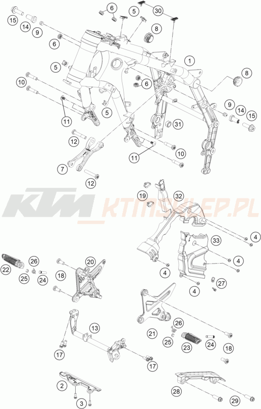 Schemat "rama" do KTM 990 DUKE R