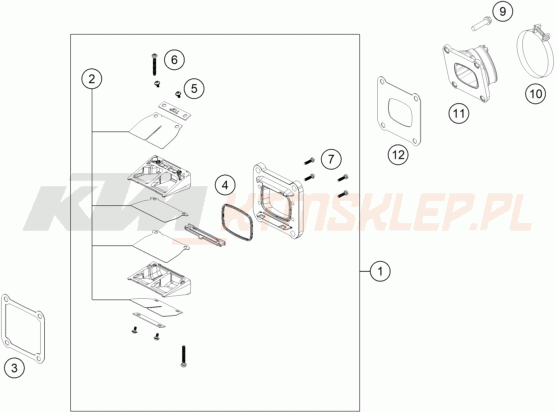 Schemat "REED VALVE CASE" do KTM 250 EXC SIX DAYS TPI