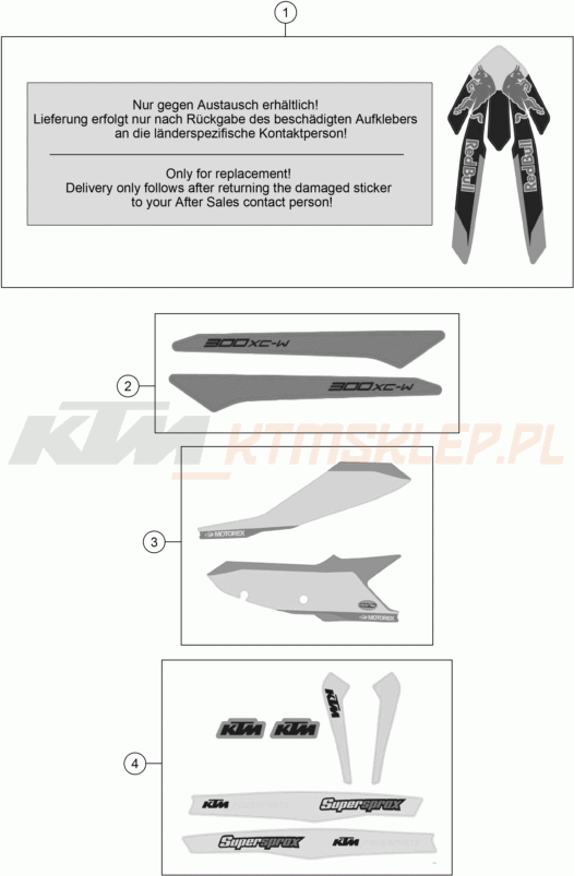 Schemat "naklejki" do KTM 300 XC-W CHAMPION EDITION