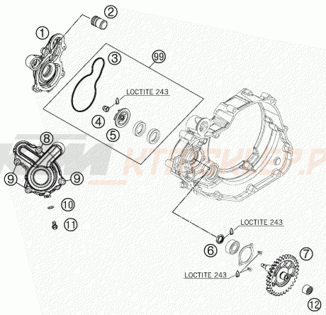 Schemat "pompa wody" do KTM 450 SX ATV