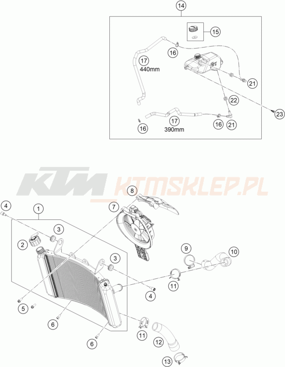 Schemat "układ chłodzenia" do KTM 790 Duke