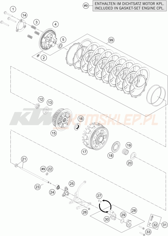 Schemat "sprzęgło" do KTM 1190 RC8 R