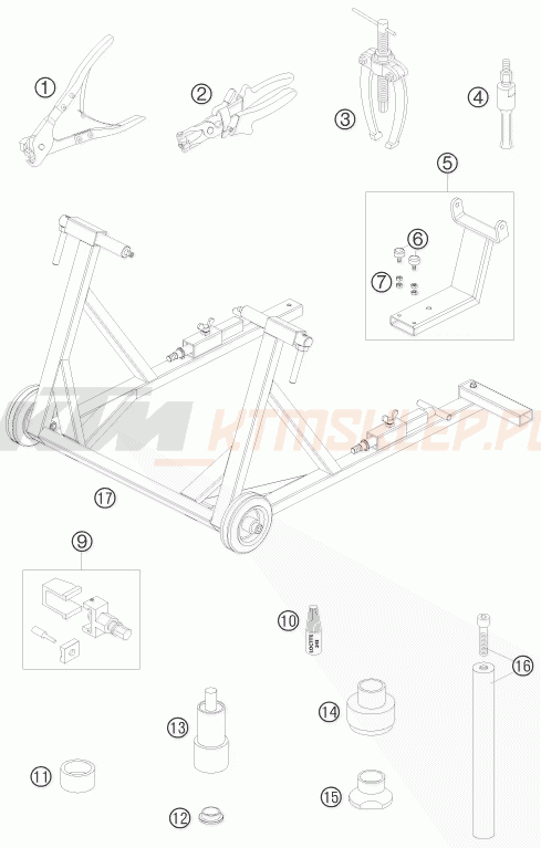 Schemat "narzędzia specjalne" do KTM 950 SUPER ENDURO R