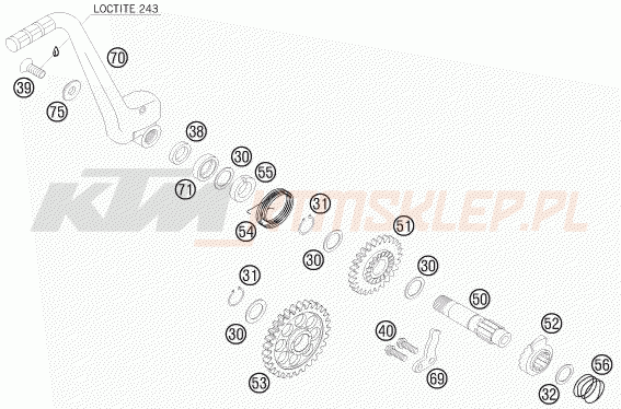 Schemat "kopniak" do KTM 250 SX-F
