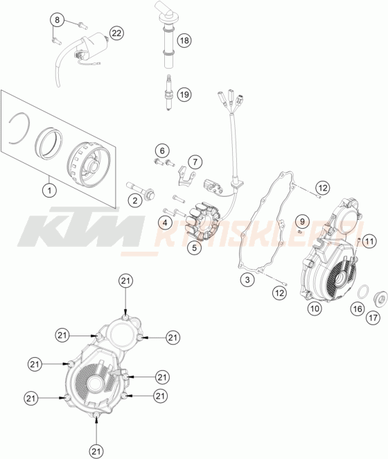 Schemat "układ zapłonowy" do KTM 250 SX-F