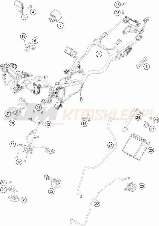 Schemat "wiązka elektryczna" do KTM 390 DUKE ABS