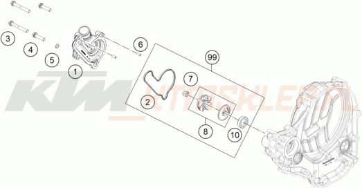 Schemat "pompa wody" do KTM 250 SX-F TROY LEE DESIGNS