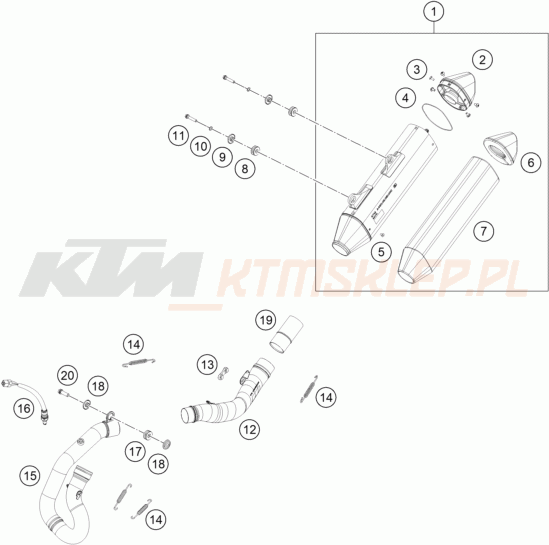 Schemat "układ wydechowy" do KTM 450 EXC-F SIX DAYS