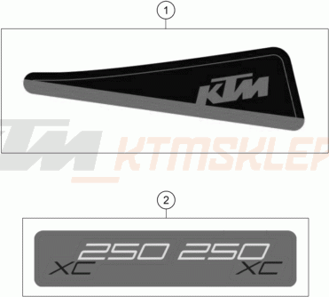 Schemat "naklejki" do KTM 250 XC