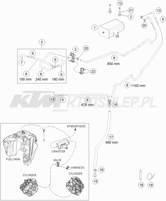 Schemat "EVAPORATIVE CANISTER" do KTM 1290 SUPER ADVENTURE R TKC