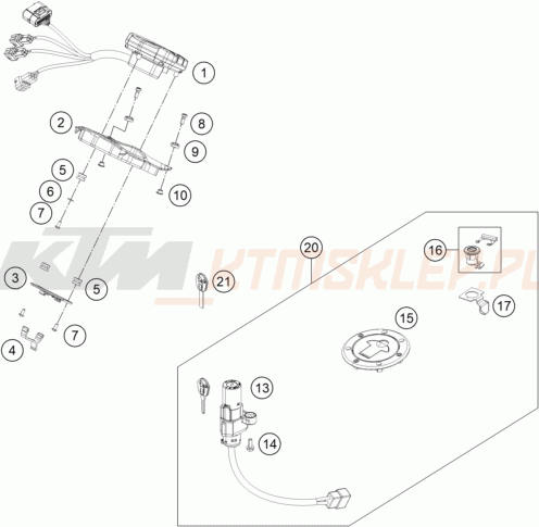 Schemat "system zabezpieczający" do KTM 390 DUKE ABS BAJAJ